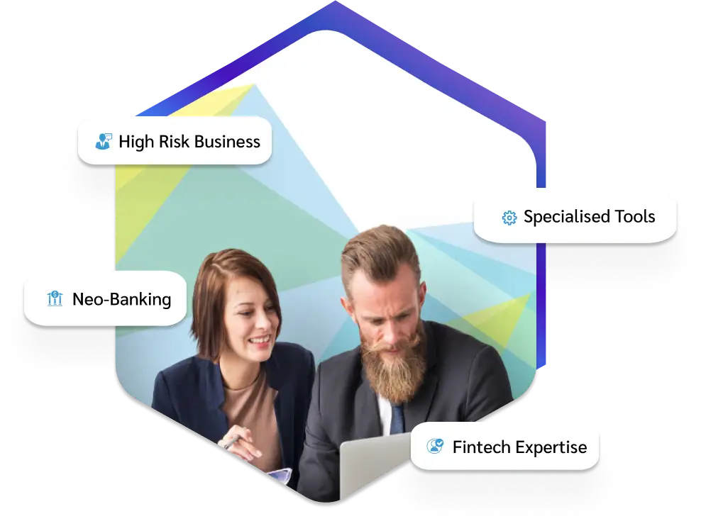 AcuFi team offering fintech tools and neo-banking support for high-risk businesses