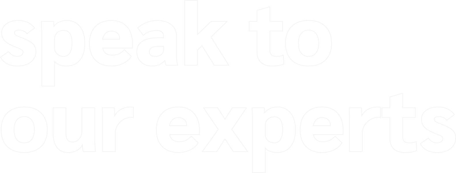 Speak to Our experts